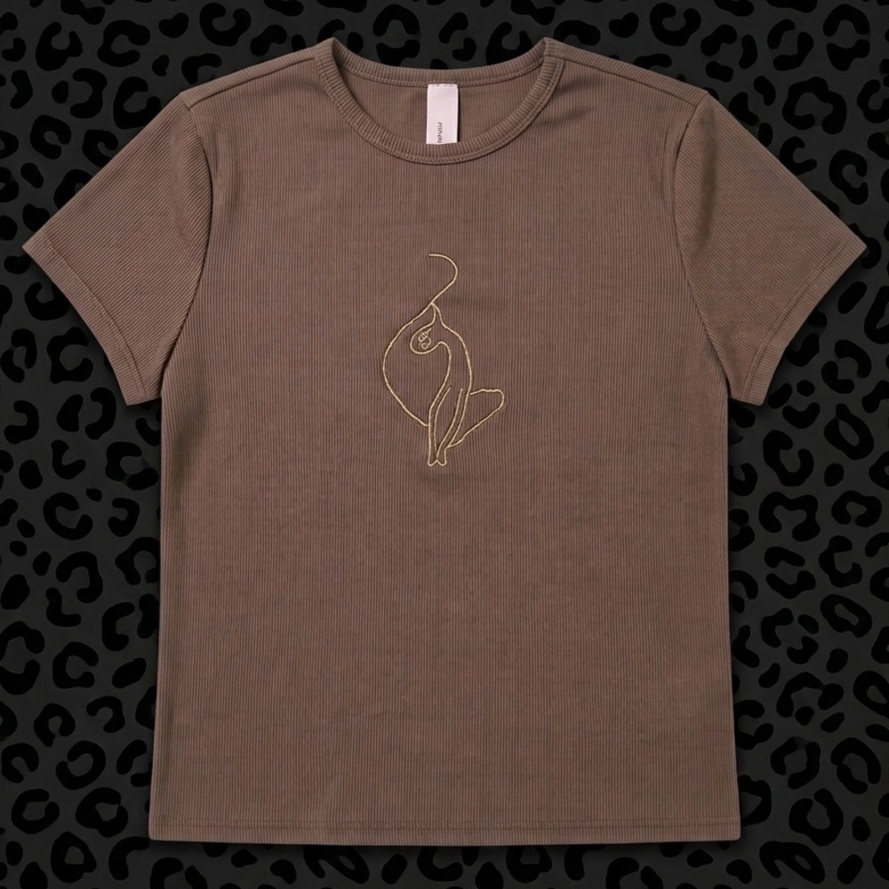 BABYPHAT brown Ribbed Tee